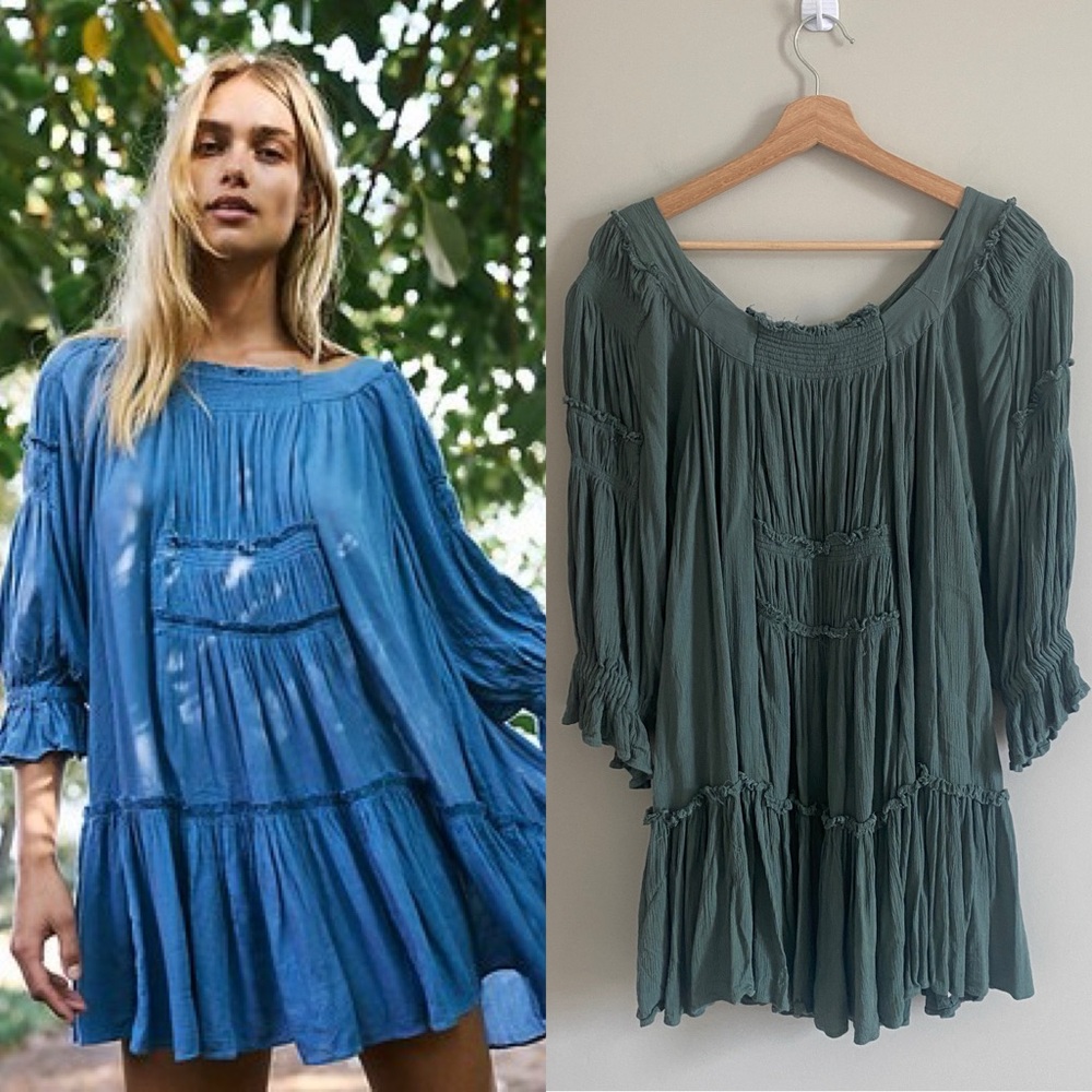 Free people see ya there mini dress Sz small pine green
